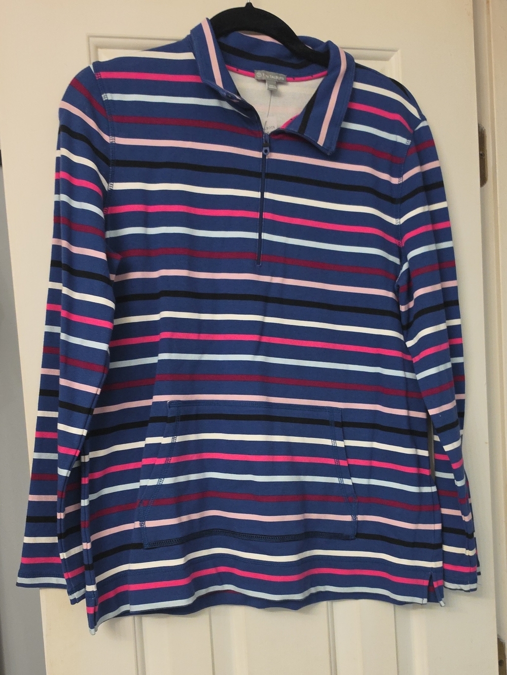 New With Tags T By Talbots Navy Popover with Pink, Blue, Black Trim. Size Large